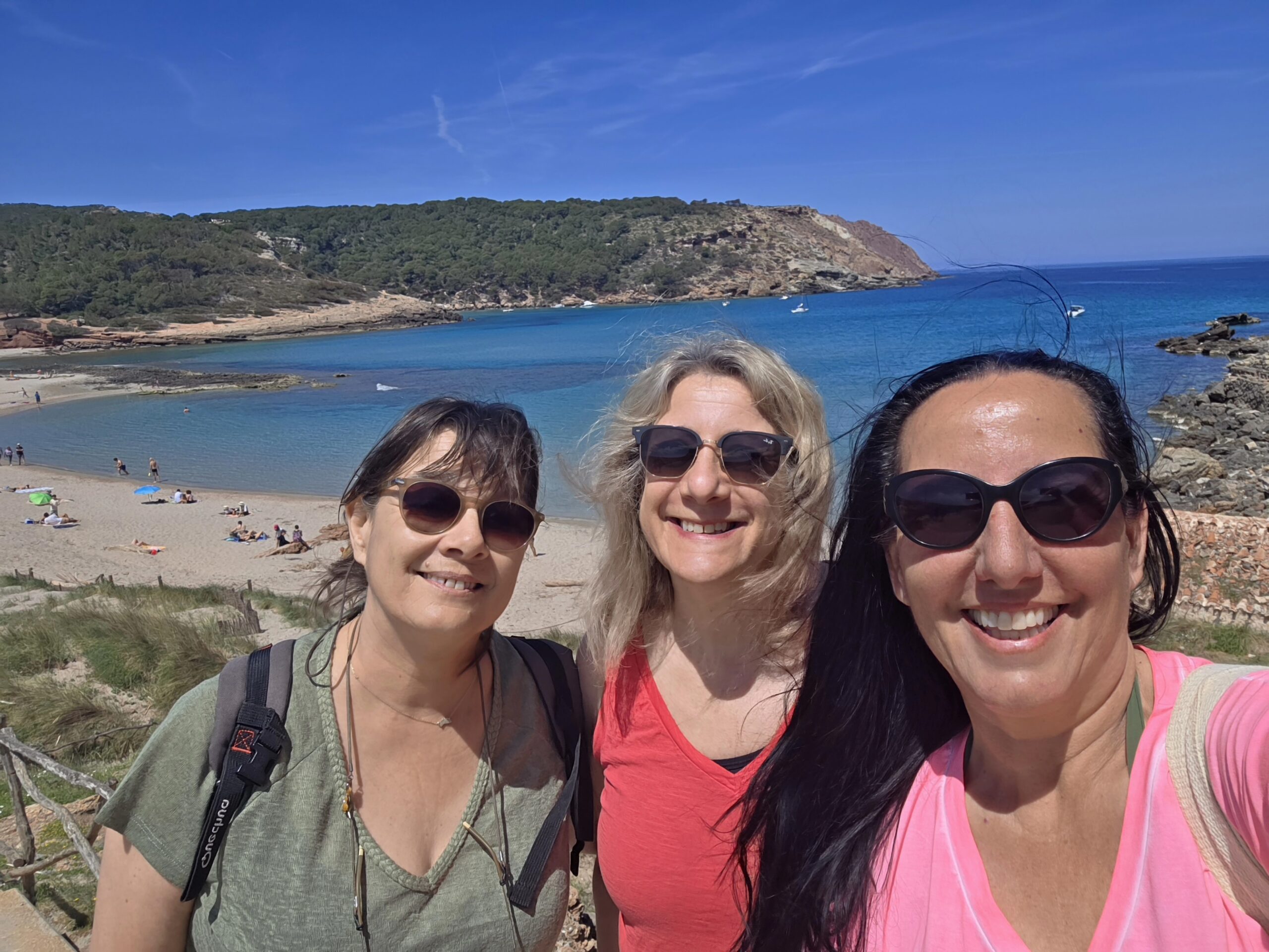 Student and teacher by the coast in Menorca