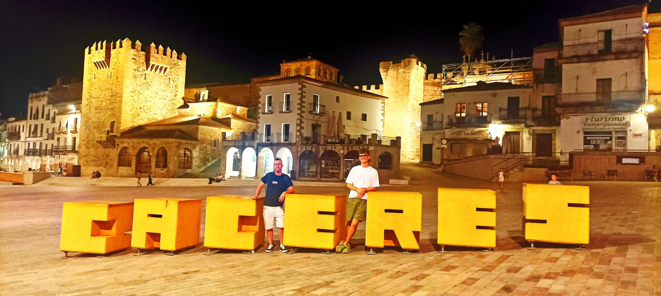 Students in the old town of Caceres