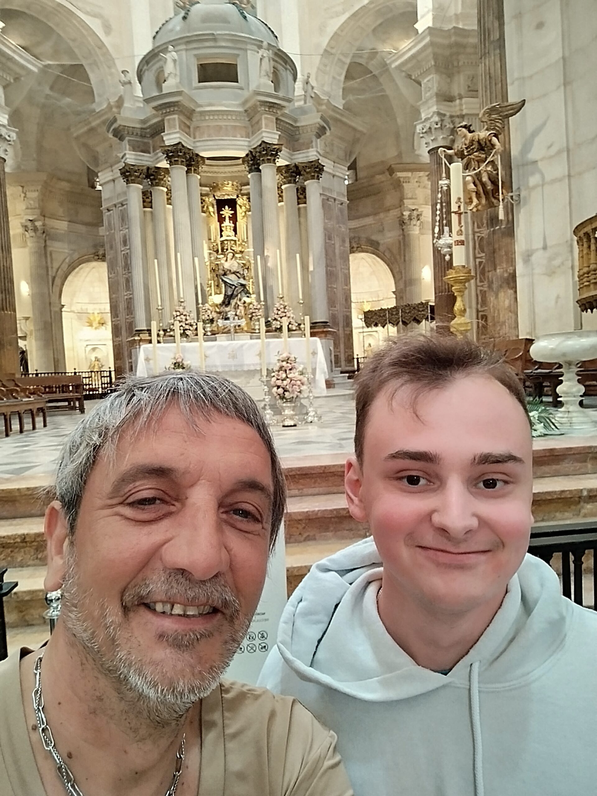 Inside the cathedral in Cadiz